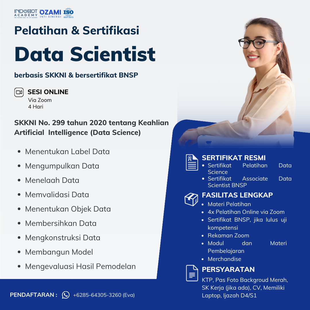 Pelatihan Dan Sertifikasi Data Scientist BNSP MySertifikasi