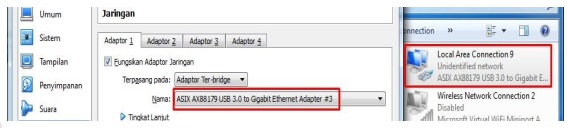 troubleshooting ANBK adapter jaringan terbalik