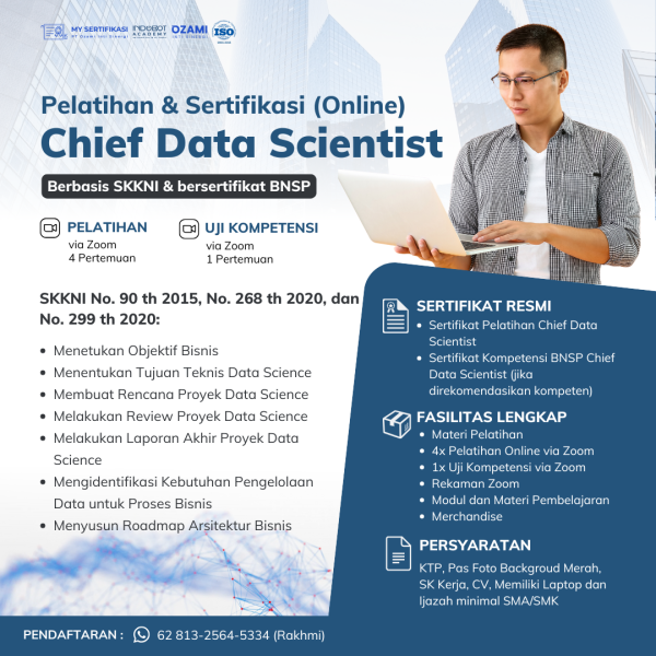 Pelatihan & Sertifikasi BNSP Chief Data Scientist MySertifikasi Indobot
