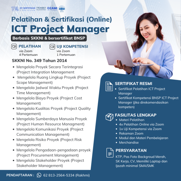 Pelatihan & Sertifikasi BNSP ICT Project Manager MySertifikasi Indobot