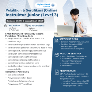 Pelatihan & Sertifikasi Instruktur Junior