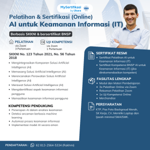 Pelatihan & Sertifikasi BNSP AI untuk Keamanan Informasi (IT)