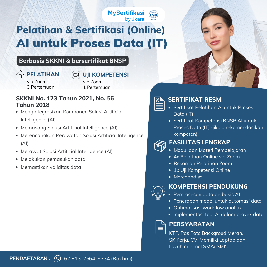 Pelatihan & Sertifikasi BNSP AI untuk Proses Data (IT)