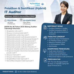 Pelatihan & Sertifikasi BNSP IT Auditor