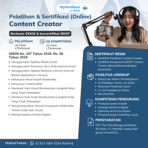 Pelatihan & Sertifikasi BNSP Content Creator