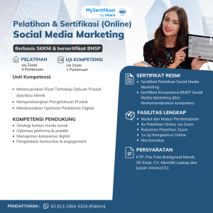 Pelatihan & Sertifikasi BNSP Social Media Marketing